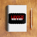 NotePad | A5 Size | Digital Print | 120 Pages | Unisex | Personalized | Bold | Rebellion | Defiance | Everyday | Defiant - front - White - mockup 1