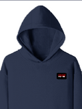 Pullover Hoodie | Unisex | DTG Tri-layer Fabric | Ribbed Cuff & Hem, Regular Fit | Personalized | DTG | Bold | Rebellion | Defiance | Everyday | Defiant - left pocket - Navy Blue - mockup 3