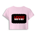 Female Baby Tee | Women's Cropped Fit | Cotton Spandex Blend | Soft Stretch | DTG Printed | Personalized | DTG | Bold | Rebellion | Defiance | Everyday | Defiant - back - Light Baby Pink - mockup 2