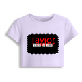 Female Baby Tee | Women's Cropped Fit | Cotton Spandex Blend | Soft Stretch DTG T-Shirt | Personalized | DTG | Bold | Rebellion | Defiance | Everyday | Defiant - front - Lavender - mockup 1