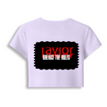 Female Baby Tee | Women's Cropped Fit | Cotton Spandex Blend | Soft Stretch DTG T-Shirt | Personalized | DTG | Bold | Rebellion | Defiance | Everyday | Defiant - back - Lavender - mockup 2