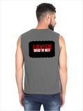 Male Sleeveless T-Shirt | Men's Regular Fit | 180 GSM Bio-Washed Cotton | DTG Printed | Pre-Shrunk, Double Stitched | Personalized | DTG | Bold | Rebellion | Defiance | Everyday | Defiant - back - Charcoal Melange - mockup 2
