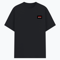 Basic T-Shirt | Unisex Fit | Poly-Cotton Blend | Bio & Silicon Washed | Durable Lycra Rib Neck | Adults | Personalized | DTG | Bold | Rebellion | Defiance | Everyday | Defiant - left pocket - Black melange - mockup 3