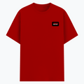 Basic T-Shirt | Unisex Fit | Poly-Cotton Blend | Bio & Silicon Washed | Durable Lycra Rib Neck | Adults | Personalized | DTG | Bold | Rebellion | Defiance | Everyday | Defiant - left pocket - Red - mockup 3