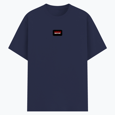 Basic T-Shirt | Unisex Fit XS-2XL | Poly-Cotton Blend Soft Finish | Durable Stitching Lycra Rib Neck | Adults | Personalized | DTG | Bold | Rebellion | Defiance | Everyday | Defiant - front - Navy Blue - mockup 1