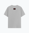 Basic T-Shirt | Unisex Fit XS-2XL | Poly-Cotton Blend Soft Finish | Durable Stitching, Lycra Rib Neck | Adults | Personalized | DTG | Bold | Rebellion | Defiance | Everyday | Defiant - back - Grey Melange - mockup 2