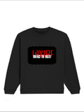 Oversized Sweatshirt | Relaxed Fit | 400 GSM Cotton Blend | DTG Ready | Pre-Shrunk | Drop Shoulder | Unisex Adult | Personalized | DTG | Bold | Rebellion | Defiance | Everyday | Defiant - front - Black - mockup 1