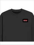 Oversized Sweatshirt | Relaxed Fit | 400 GSM Cotton Blend | DTG Ready | Pre-Shrunk | Drop Shoulder | Unisex Adult | Personalized | DTG | Bold | Rebellion | Defiance | Everyday | Defiant - left pocket - Black - mockup 3
