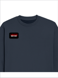 Oversized Sweatshirt | Relaxed Fit | 400 GSM Cotton Blend | DTG Ready | Pre-Shrunk | Drop Shoulder | Unisex Adult | Personalized | DTG | Bold | Rebellion | Defiance | Everyday | Defiant - right pocket - Navy Blue - mockup 4