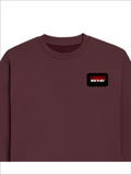 Oversized Sweatshirt | Relaxed Fit Drop Shoulder | 400 GSM Cotton Blend DTG | Pre-Shrunk Bio-Washed | Unisex Adult | Personalized | DTG | Bold | Rebellion | Defiance | Everyday | Defiant - left pocket - Maroon - mockup 3