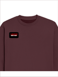 Oversized Sweatshirt | Relaxed Fit Drop Shoulder | 400 GSM Cotton Blend DTG | Pre-Shrunk Bio-Washed | Unisex Adult | Personalized | DTG | Bold | Rebellion | Defiance | Everyday | Defiant - right pocket - Maroon - mockup 4