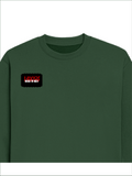 Oversized Sweatshirt | Relaxed Fit Unisex | 400 GSM Cotton Blend | Pre-Shrunk, Drop Shoulder Design | Personalized | DTG | Bold | Rebellion | Defiance | Everyday | Defiant - right pocket - Bottle Green - mockup 4