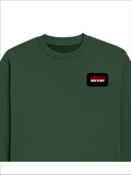 Oversized Sweatshirt | Relaxed Fit, Drop Shoulder | 400 GSM Cotton Blend, DTG Ready | Pre-Shrunk, Durable, Cozy | Unisex Adult | Personalized | DTG | Bold | Rebellion | Defiance | Everyday | Defiant - left pocket - Bottle Green - mockup 3
