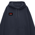 Oversized Hoodie | Relaxed Fit, Drop Shoulder | 400 GSM Cotton Blend | Pre-Shrunk, Warm | Unisex | Personalized | DTG | Bold | Rebellion | Defiance | Everyday | Defiant - right pocket - Navy Blue - mockup 4