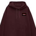 Oversized Hoodie | Relaxed Fit, Unisex | 400 GSM Cotton Blend | Pre-Shrunk, Drop Shoulder | Personalized | DTG | Bold | Rebellion | Defiance | Everyday | Defiant - left pocket - Maroon - mockup 3