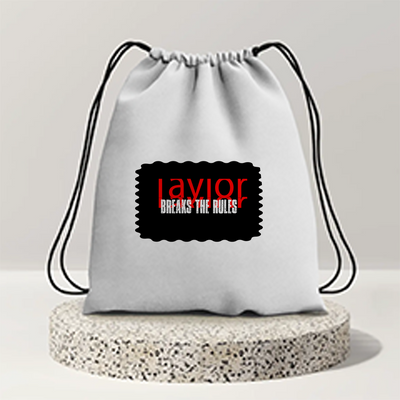 Drawstring Bag | Unisex | 280 GSM Cotton | Secure Drawstring Closure, Heavy-Duty | Everyday Carry | Personalized | Embroidery | Bold | Rebellion | Defiance | Everyday | Defiant - front - mockup 1