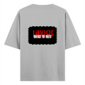 Oversized Standard T-Shirt | Relaxed Fit Unisex | 100% Super Combed Cotton DTG Print | Soft Durable Breathable | Adult | Personalized | DTG | Bold | Rebellion | Defiance | Everyday | Defiant - back - Grey Melange - mockup 2