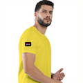Men's Classic Crew T-Shirt | Regular Fit | 180 GSM Bio-Washed Cotton | DTG Printed | Double-Stitched Seams | Personalized | DTG | Bold | Rebellion | Defiance | Everyday | Defiant - right sleeve - New Yellow - mockup 6