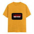 Female Classic Crew T-Shirt | Regular Fit | 180 GSM Bio-Washed Cotton Blend | Double Stitched Seam | Women's | Personalized | DTG | Bold | Rebellion | Defiance | Everyday | Defiant - front - Golden Yellow - mockup 1
