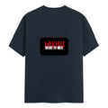 Female Classic Crew T-Shirt | Regular Fit Women's | 180 GSM Bio-Washed Cotton Blend | Double Stitched, Pre-Shrunk | Women | Personalized | DTG | Bold | Rebellion | Defiance | Everyday | Defiant - back - Navy Blue - mockup 2