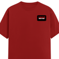 Female Classic Crew T-Shirt | Regular Fit Women's | 180 GSM Bio-Washed Cotton Blend | Double Stitched, Pre-Shrunk | Women | Personalized | DTG | Bold | Rebellion | Defiance | Everyday | Defiant - left pocket - Red - mockup 3