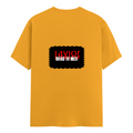 Female Classic Crew T-Shirt | Regular Fit | Women | 180 GSM Bio-Washed Cotton Blend | DTG | Pre-Shrunk | Double Stitched | Personalized | Bold | Rebellion | Defiance | Everyday | Defiant - back - Golden Yellow - mockup 2