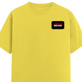 Female Classic Crew T-Shirt | Regular Fit | Women | 180 GSM Bio-Washed Cotton Blend | DTG | Pre-Shrunk | Double Stitched | Personalized | Bold | Rebellion | Defiance | Everyday | Defiant - left pocket - New Yellow - mockup 3