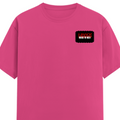 Women's Classic Crew T-Shirt | Regular Fit | 180 GSM Bio-Washed Cotton | DTG Print | Double Stitched | Pre-Shrunk | Personalized | DTG | Bold | Rebellion | Defiance | Everyday | Defiant - left pocket - Pink - mockup 3