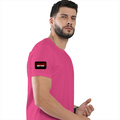 Women's Classic Crew T-Shirt | Regular Fit | 180 GSM Bio-Washed Cotton | DTG Print | Double Stitched | Pre-Shrunk | Personalized | DTG | Bold | Rebellion | Defiance | Everyday | Defiant - right sleeve - Pink - mockup 6