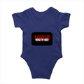 Rompers | Baby Infant | 180 GSM Bio-Washed Cotton DTG | Double-Stitched Pre-Shrunk | Unisex | Personalized | DTG | Bold | Rebellion | Defiance | Everyday | Defiant - back - Royal Blue - mockup 2