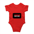 Baby Rompers | 0-12 Months Regular Fit | 180 GSM Bio-Washed Cotton | Double Stitched, Pre-Shrunk | Unisex | Personalized | DTG | Bold | Rebellion | Defiance | Everyday | Defiant - back - Red - mockup 2