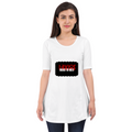 Female Maternity Dress | Regular Fit Women's | 180 GSM Bio-Washed Cotton Blend DTG Printed | Double Stitched Seam | Maternity | Personalized | DTG | Bold | Rebellion | Defiance | Everyday | Defiant - front - White - mockup 1