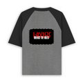 Unisex Oversized Raglan T-Shirt | Oversized Fit | 100% Cotton | Two-Tone Contrast Sleeves | Adults | Personalized | DTG | Bold | Rebellion | Defiance | Everyday | Defiant - back - mockup 2