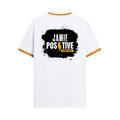 Ringer T-shirt | Unisex | DTG Print | Contrast Trim | Men's, Women's | Personalized | DTG | Grunge | Positivity | Motivation | Everyday | Uplifting - back - Mustard yellow off white - mockup 2