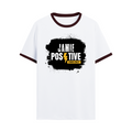 Ringer T-shirt | Unisex Regular Fit | 100% Cotton DTF/DTG | Contrast Rib Neck Bio Washed Pre-Shrunk | Adults | Personalized | DTF | Grunge | Positivity | Motivation | Everyday | Uplifting - front - Maroon off white - mockup 1
