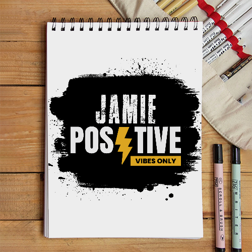 Sketchbook | A5 Spiral Bound | Digital Print Cover | 140 GSM Paper | Unisex | Personalized | Grunge | Positivity | Motivation | Everyday | Uplifting - front - White - mockup 1