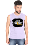 Men's Sleeveless T-Shirt | Regular Fit | 180 GSM Bio-Washed Cotton DTG | Pre-Shrunk, Double Stitched | For Gym & Casual Wear | Personalized | DTG | Grunge | Positivity | Motivation | Everyday | Uplifting - front - Lavender - mockup 1