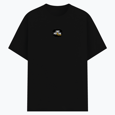 Basic T-Shirt | Unisex Fit, Sizes XS-2XL | 180 GSM Poly-Cotton Blend, DTF Ready | Bio-Wash, Silicon Finish, Durable Stitching | Adults | Personalized | DTF | Grunge | Positivity | Motivation | Everyday | Uplifting - front - Black - mockup 1