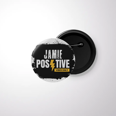 Pin Button Badge | Unisex | Glossy, Fade-Proof Print | Pin Attached, Rust-Free | Adults | Personalized | Grunge | Positivity | Motivation | Everyday | Uplifting - front - White - mockup 1