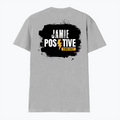 Men's V-Neck T-Shirt | Regular Fit | 180 GSM Bio-Washed Cotton | DTG Print | Durable | Personalized | DTG | Grunge | Positivity | Motivation | Everyday | Uplifting - back - Grey Melange - mockup 2