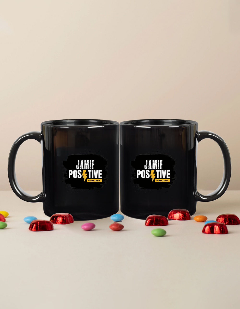 Black Coffee Mug | 11 oz Unisex | Ceramic Sublimation | Fade-Proof Glossy Finish | Personalized | Grunge | Positivity | Motivation | Everyday | Uplifting - front - mockup 1