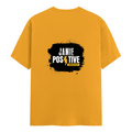 Female Classic Crew T-Shirt | Women's Regular Fit | 180 GSM Bio-Washed Cotton | Double Stitched, Pre-Shrunk | Personalized | DTG | Grunge | Positivity | Motivation | Everyday | Uplifting - back - Golden Yellow - mockup 2
