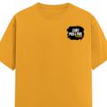 Female Classic Crew T-Shirt | Women's Regular Fit | 180 GSM Bio-Washed Cotton | Double Stitched, Pre-Shrunk | Personalized | DTG | Grunge | Positivity | Motivation | Everyday | Uplifting - left pocket - Golden Yellow - mockup 3