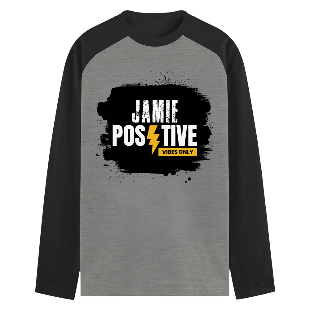 Male Raglan T-Shirt | Regular Fit Men's | 180 GSM Bio-Washed Cotton | DTF Print | Double Stitched Seams | Personalized | DTF | Grunge | Positivity | Motivation | Everyday | Uplifting - front - mockup 1