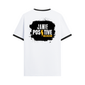 Ringer T-shirt | Unisex Fit | 100% Cotton DTG Print | Contrast Rib Neck | Adults | Personalized | DTG | Grunge | Positivity | Motivation | Everyday | Uplifting - back - Black White - mockup 2