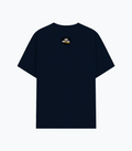 Basic T-Shirt | Unisex Fit XS-2XL | Poly-Cotton Blend Soft Finish | Durable Stitching Lycra Rib Neck | Adults | Personalized | DTG | Grunge | Positivity | Motivation | Everyday | Uplifting - back - Navy melange - mockup 2