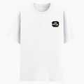Basic T-Shirt | Unisex Fit XS-2XL | Poly-Cotton Blend Soft Finish | Durable Stitching Lycra Rib Neck | Adults | Personalized | DTG | Grunge | Positivity | Motivation | Everyday | Uplifting - left pocket - White - mockup 3