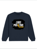 Oversized Sweatshirt | Relaxed Fit | 400 GSM Cotton Blend | DTG Ready | Pre-Shrunk | Drop Shoulder | Unisex Adult | Personalized | DTG | Grunge | Positivity | Motivation | Everyday | Uplifting - front - Navy Blue - mockup 1