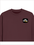 Oversized Sweatshirt | Relaxed Fit | 400 GSM Cotton Blend | DTG Ready | Pre-Shrunk | Drop Shoulder | Unisex Adult | Personalized | DTG | Grunge | Positivity | Motivation | Everyday | Uplifting - left pocket - Maroon - mockup 3