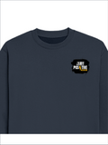 Oversized Sweatshirt | Relaxed Fit | 400 GSM Cotton Blend | DTG Ready | Pre-Shrunk | Drop Shoulder | Unisex Adult | Personalized | DTG | Grunge | Positivity | Motivation | Everyday | Uplifting - left pocket - Navy Blue - mockup 3